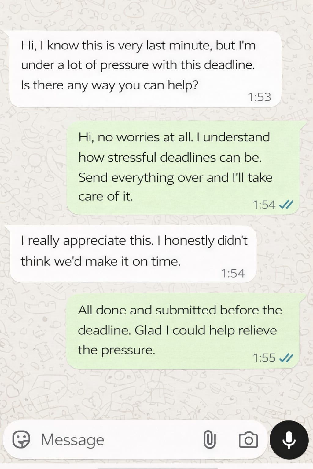 WhatsApp feedback