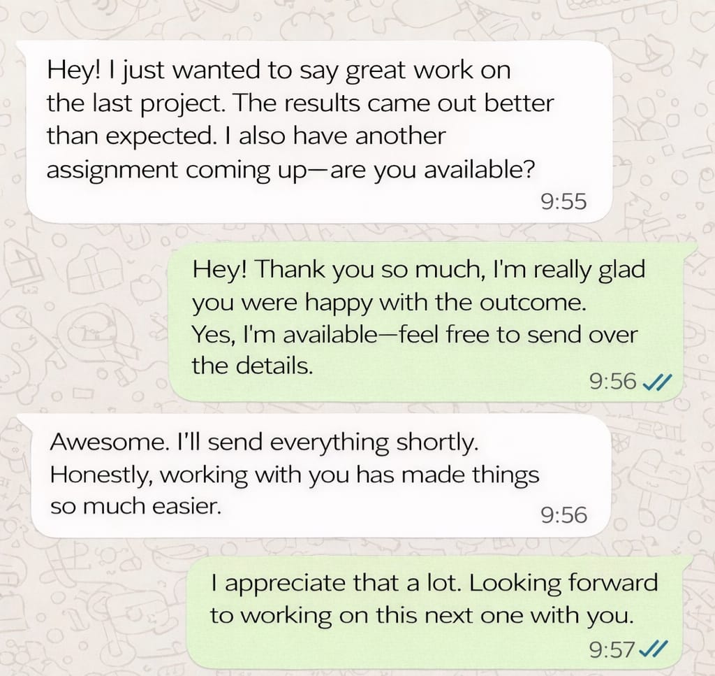 WhatsApp feedback